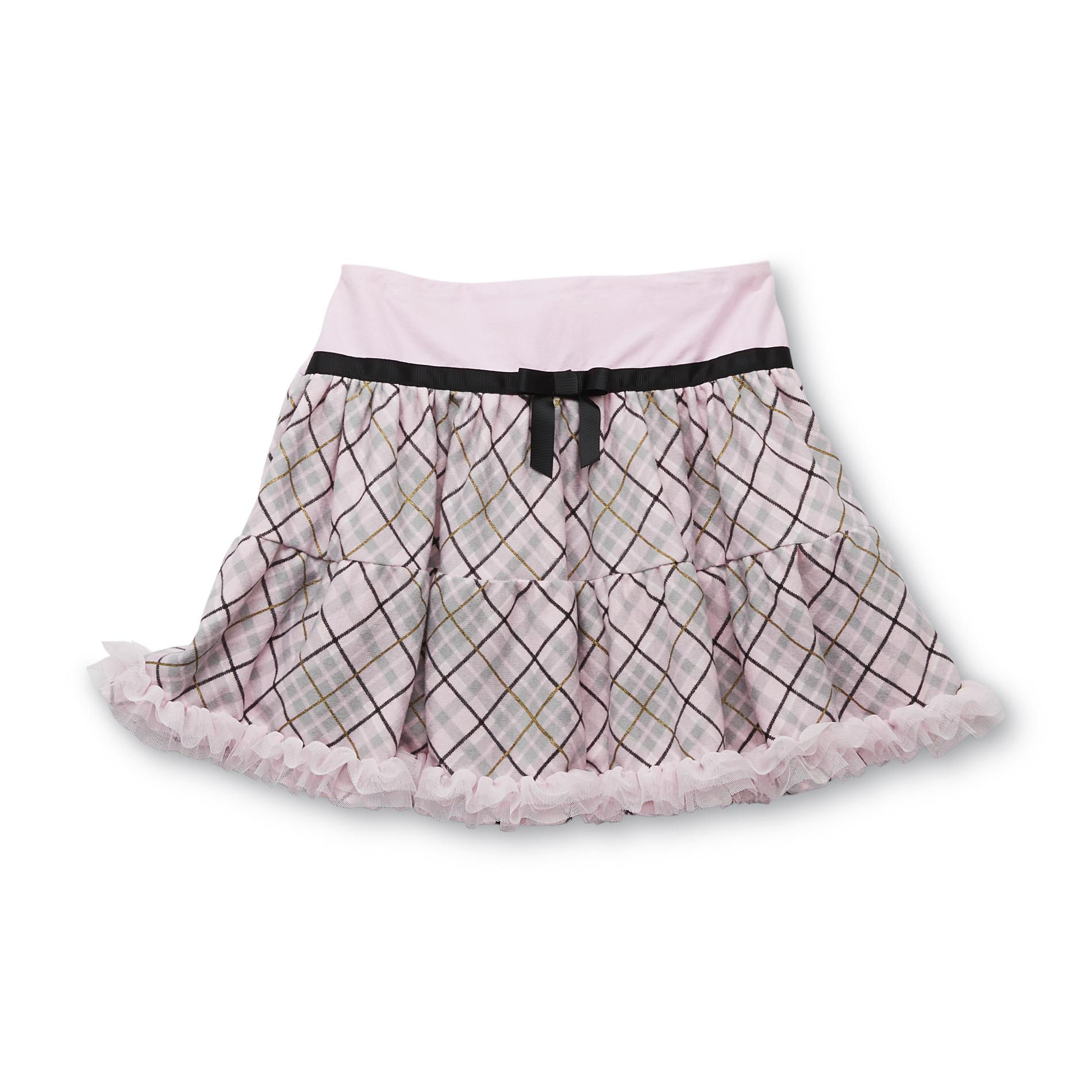 Sophia Grace & Rosie Girl's Plaid Knit Skirt