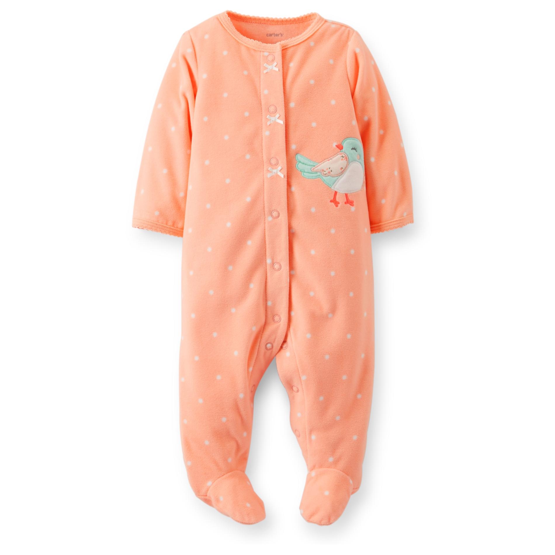 Carter's Newborn Girl's Microfleece Sleeper Pajamas - Bird
