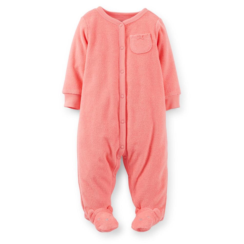Carter's Newborn Girl's Terry Sleeper Pajamas - Bear Feet