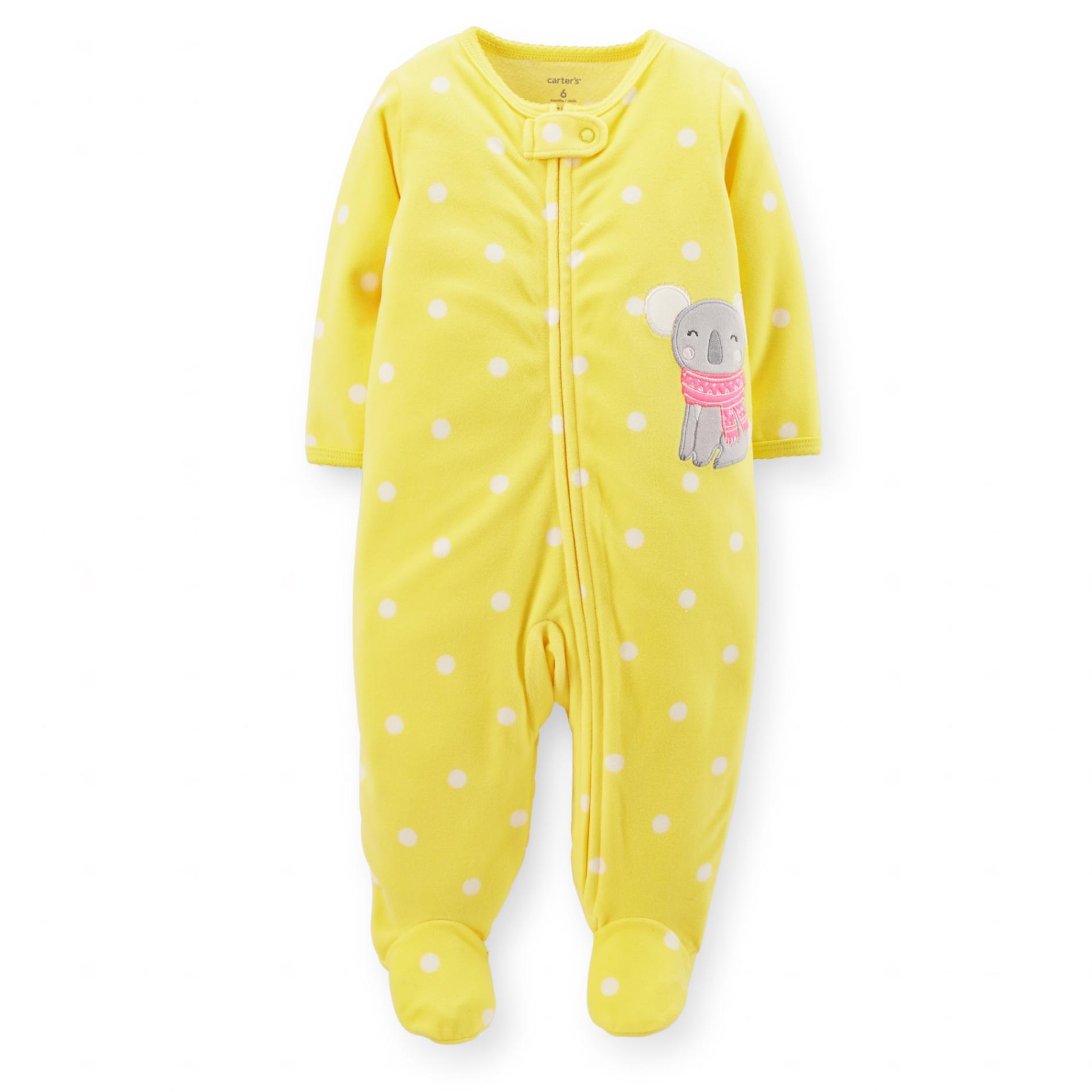 Carter's Newborn Girl's Microfleece Sleeper Pajamas - Koala Bear