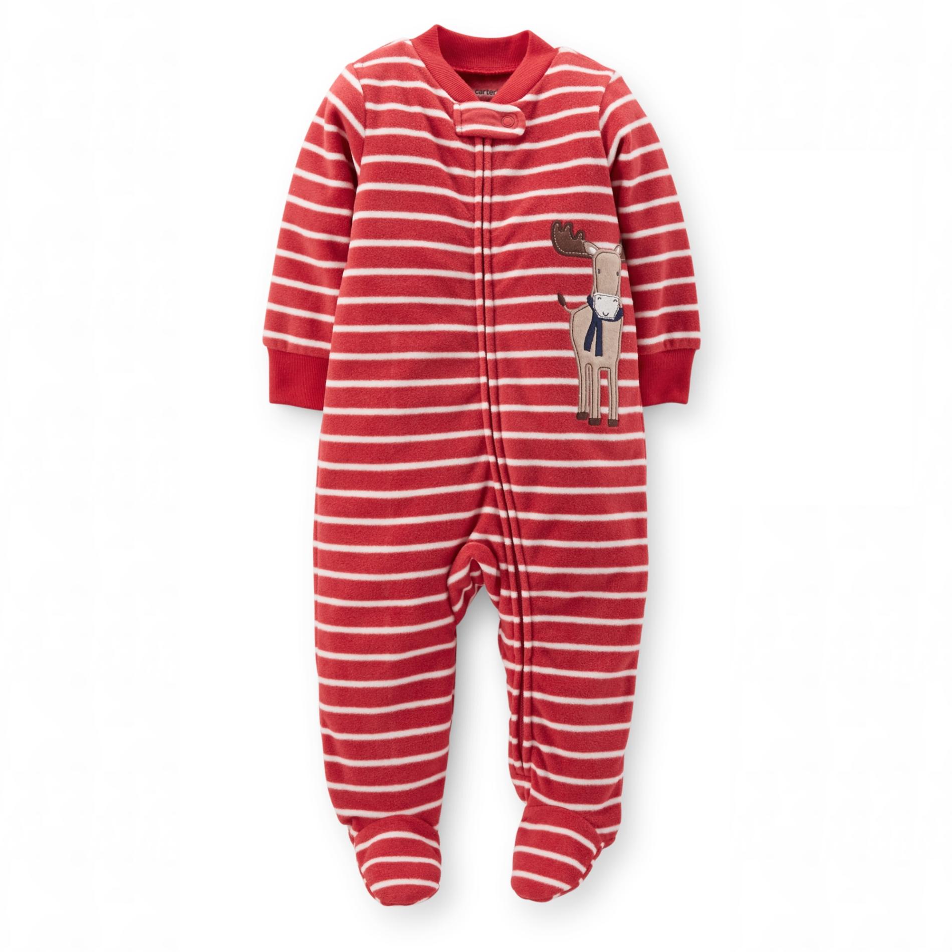 Carter's Newborn Boy's Microfleece Sleeper Pajamas - Moose