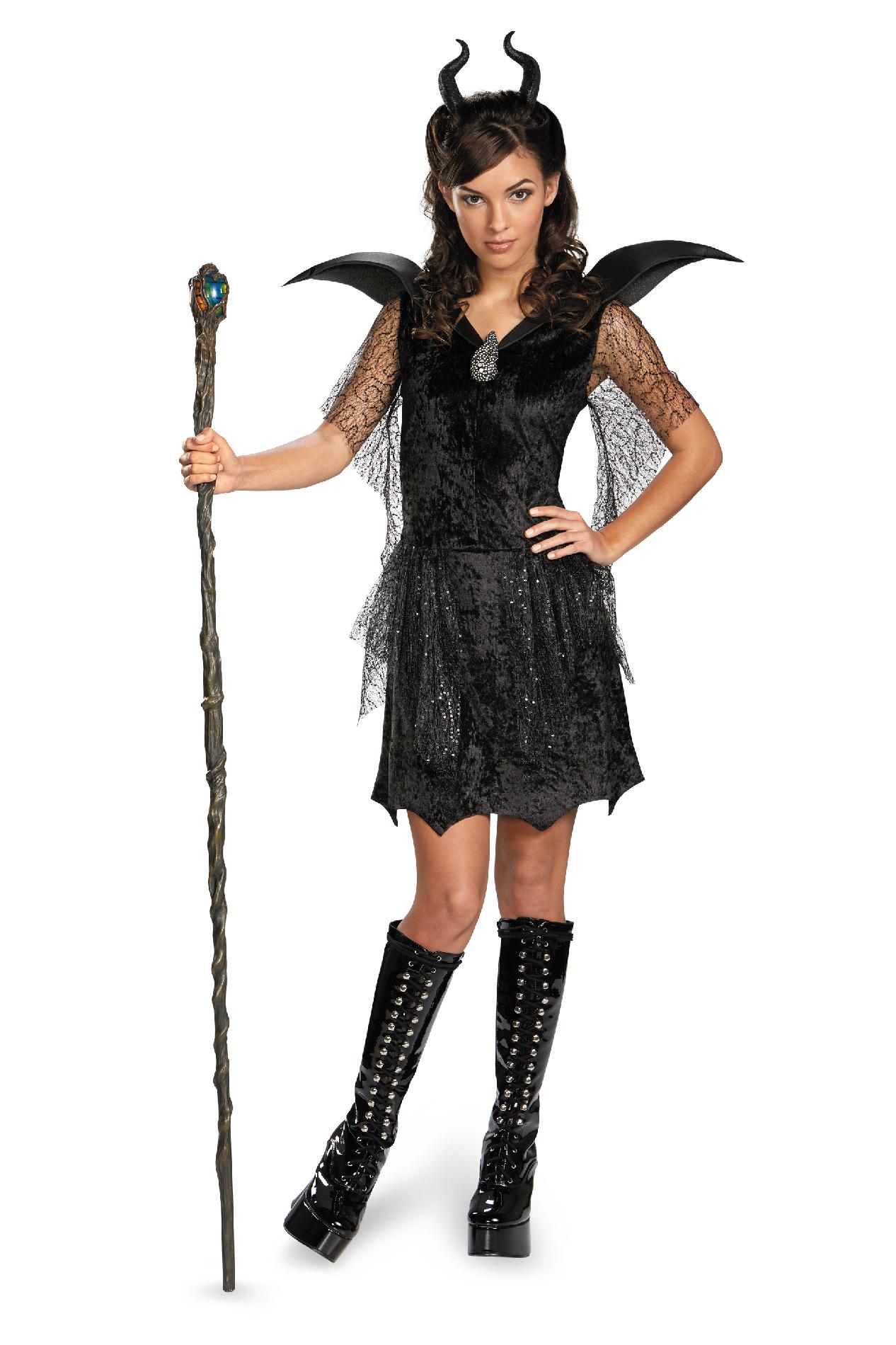 Disney Maleficent Black Gown Teen Deluxe Halloween Costume