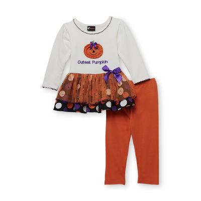 Holiday Editions Infant & Toddler Girl's Tunic Top & Leggings - Halloween Pumpkin