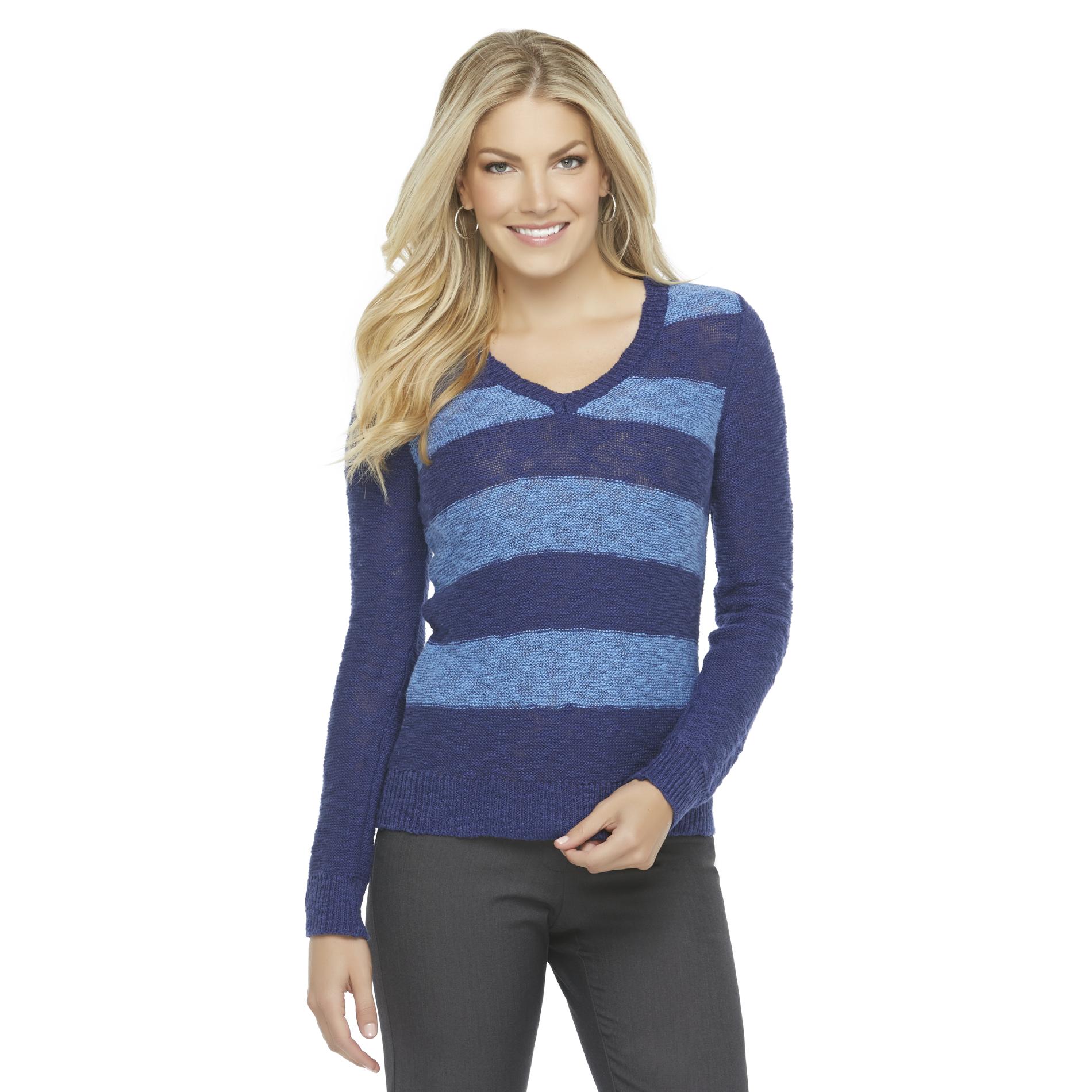 Route 66 Women's Slub Knit Sweater - Striped