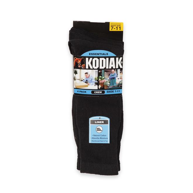 Kodiak Men's 4Pairs Boot Liner Crew Socks