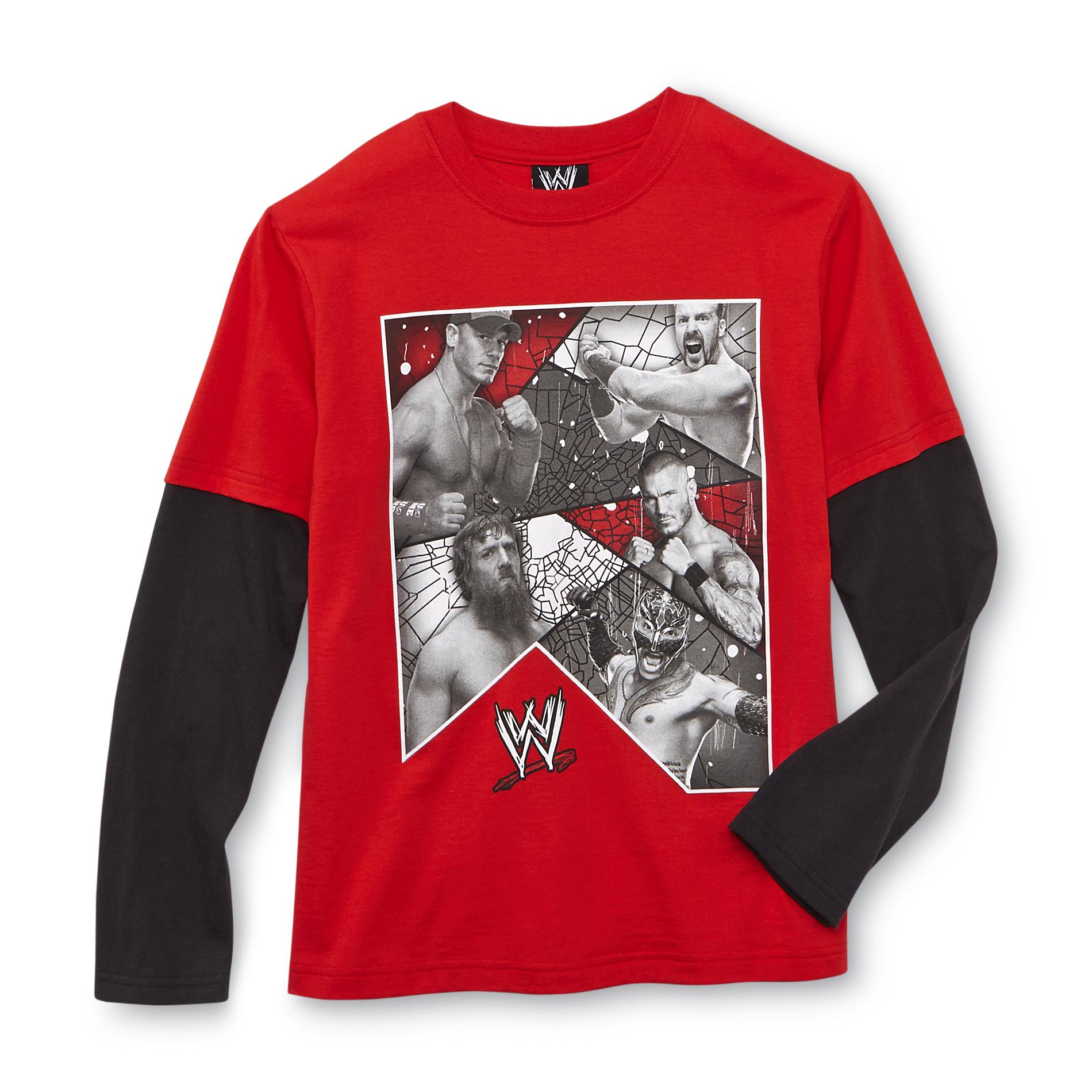 WWE Boy's Layered Look Graphic Shirt -  Superstars