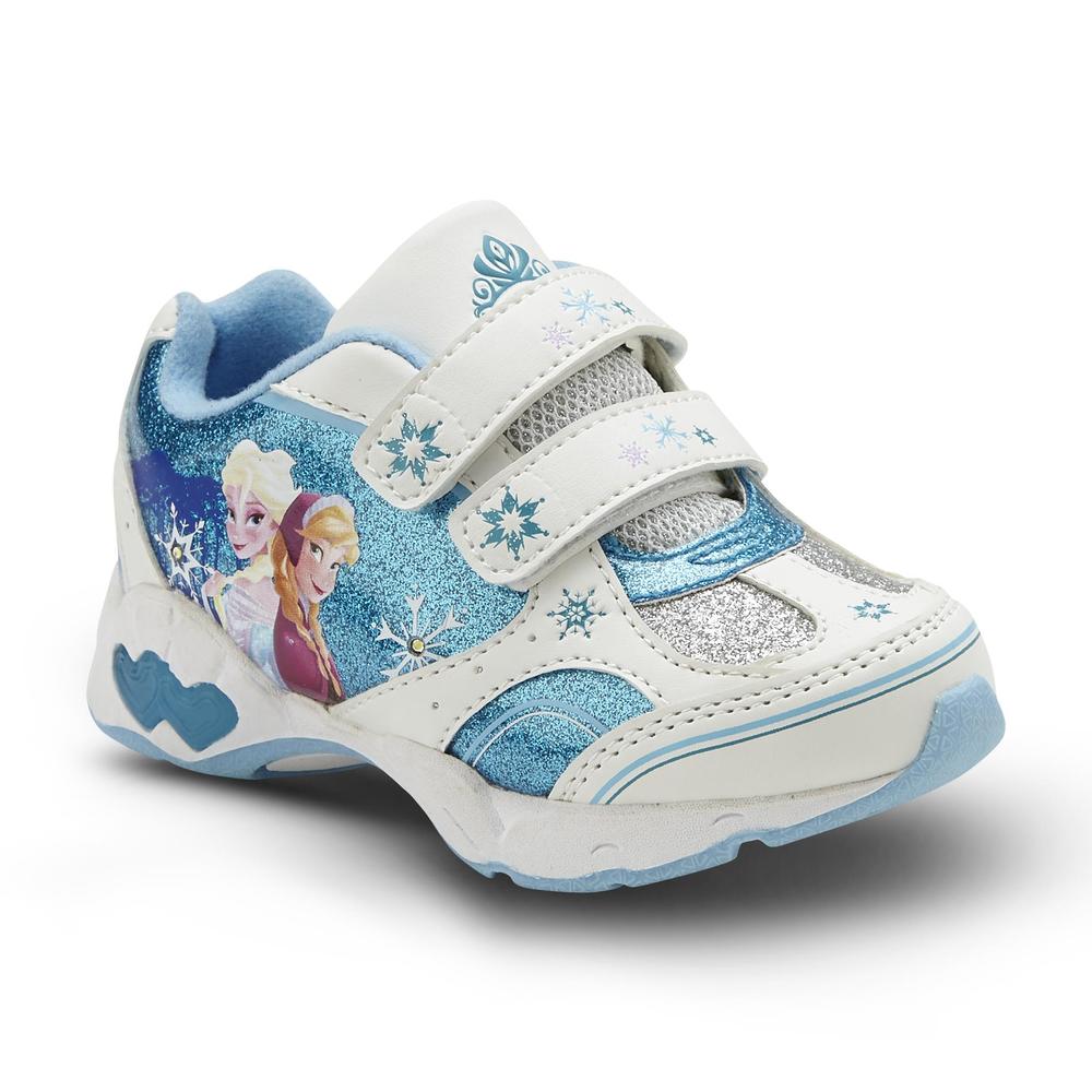 Disney Toddler Girls' Frozen Blue/White Light Up Sneaker