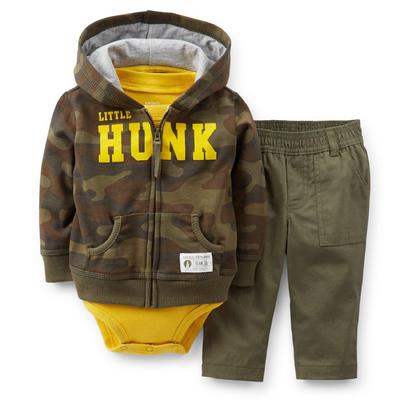 Carter's Newborn & Infant Boy's Bodysuit  Hoodie Jacket & Pants - Camouflage