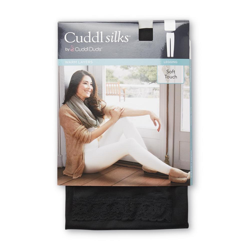 Cuddl Silks Women's Lace-Trim Thermal Leggings