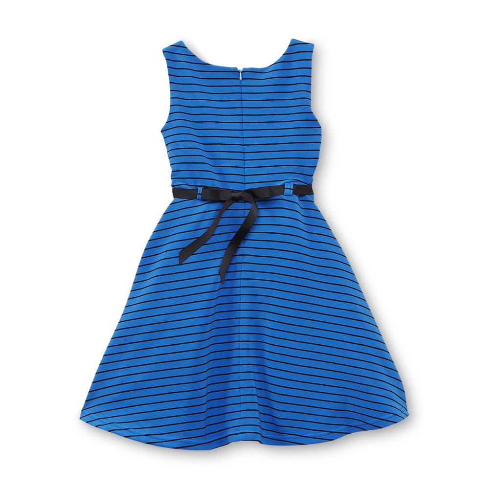 Youngland Girl's Sleeveless Fit & Flare Dress - Striped
