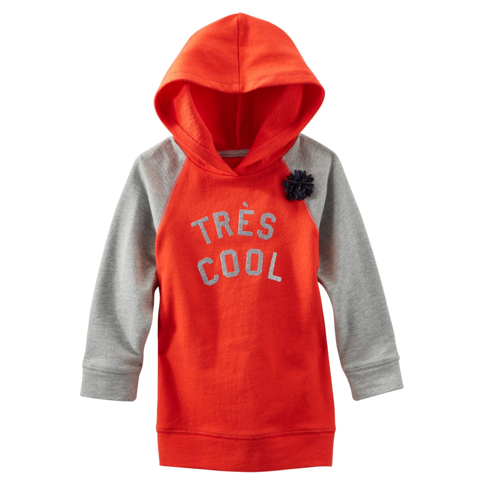 OshKosh Girl's French Terry Knit Hooded Top - Tres Cool