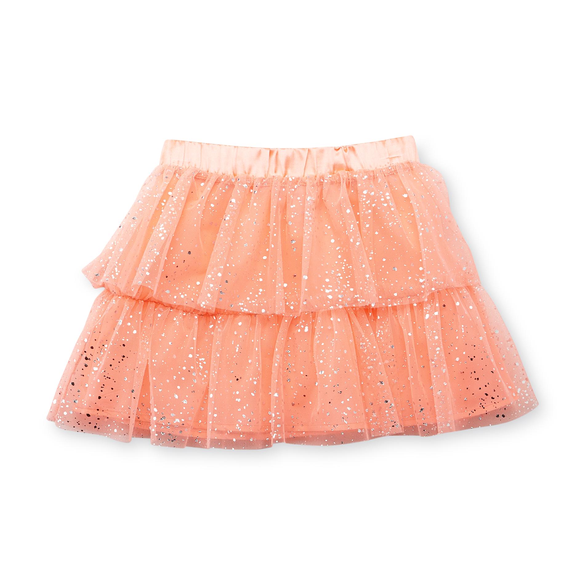 Piper Girl's Tiered Mesh Skirt - Dots