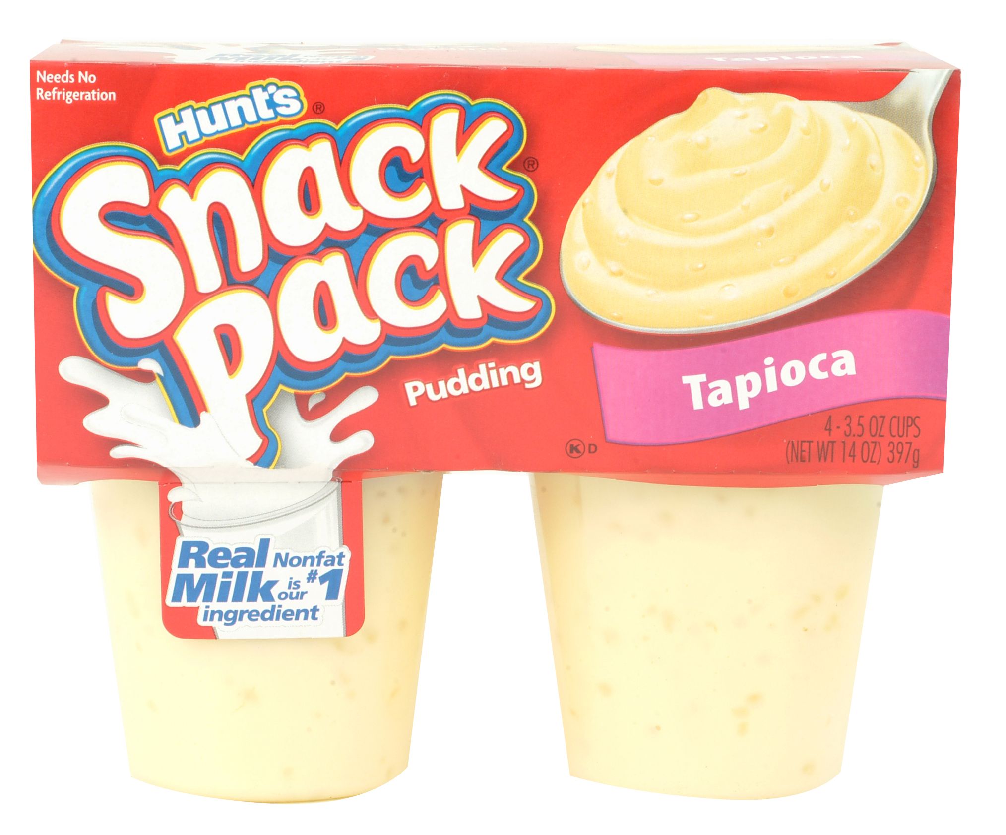 Hunt's Snack Pack Pudding Tapioca 3.5 Ounce Cups 4 Pack
