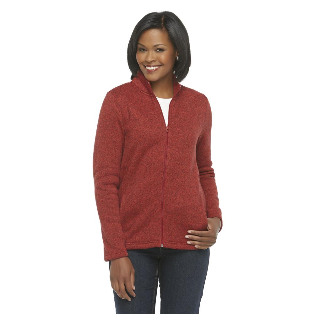 Basic Editions Women's Sweater Jacket - Heathered