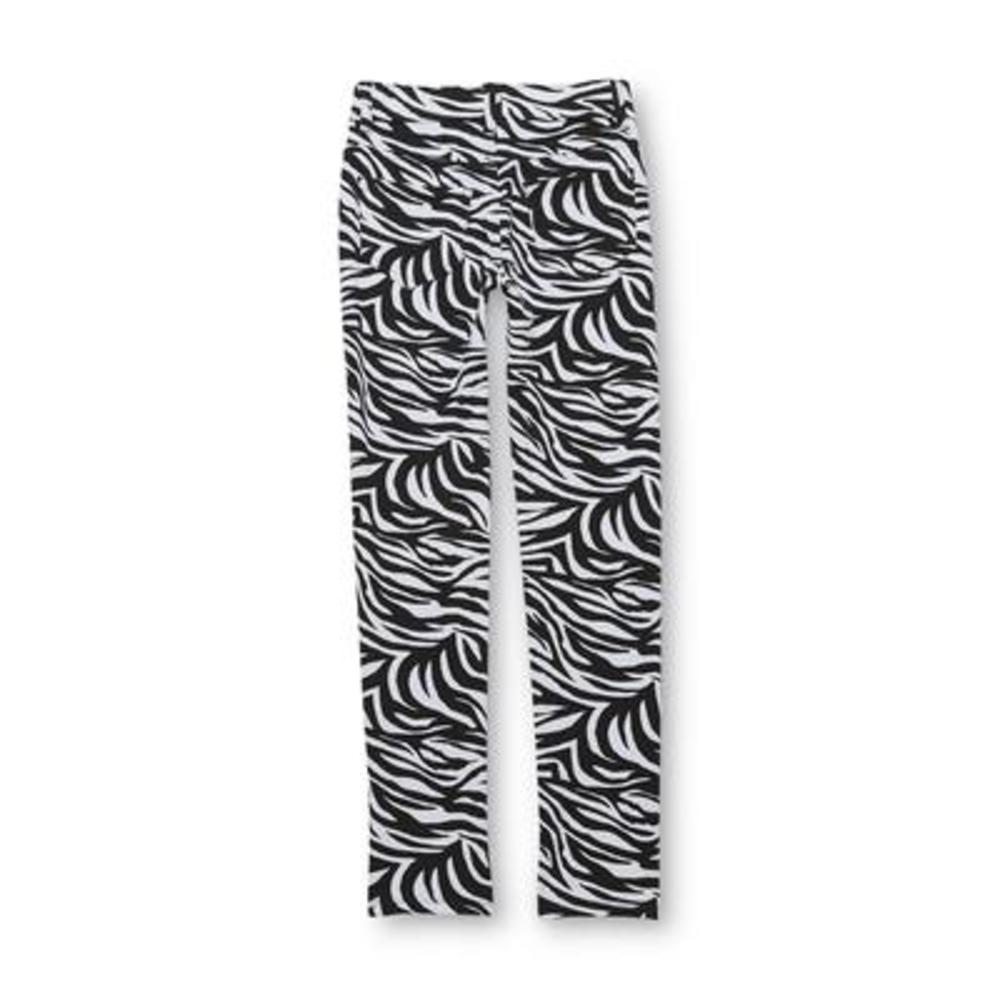 Piper Girl's Knit Leggings - Zebra Stripes