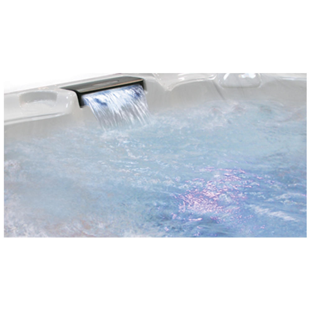 American Spas 7-Person 30-Jet Premium Acrylic Bench Spa with Backlit LED Waterfall