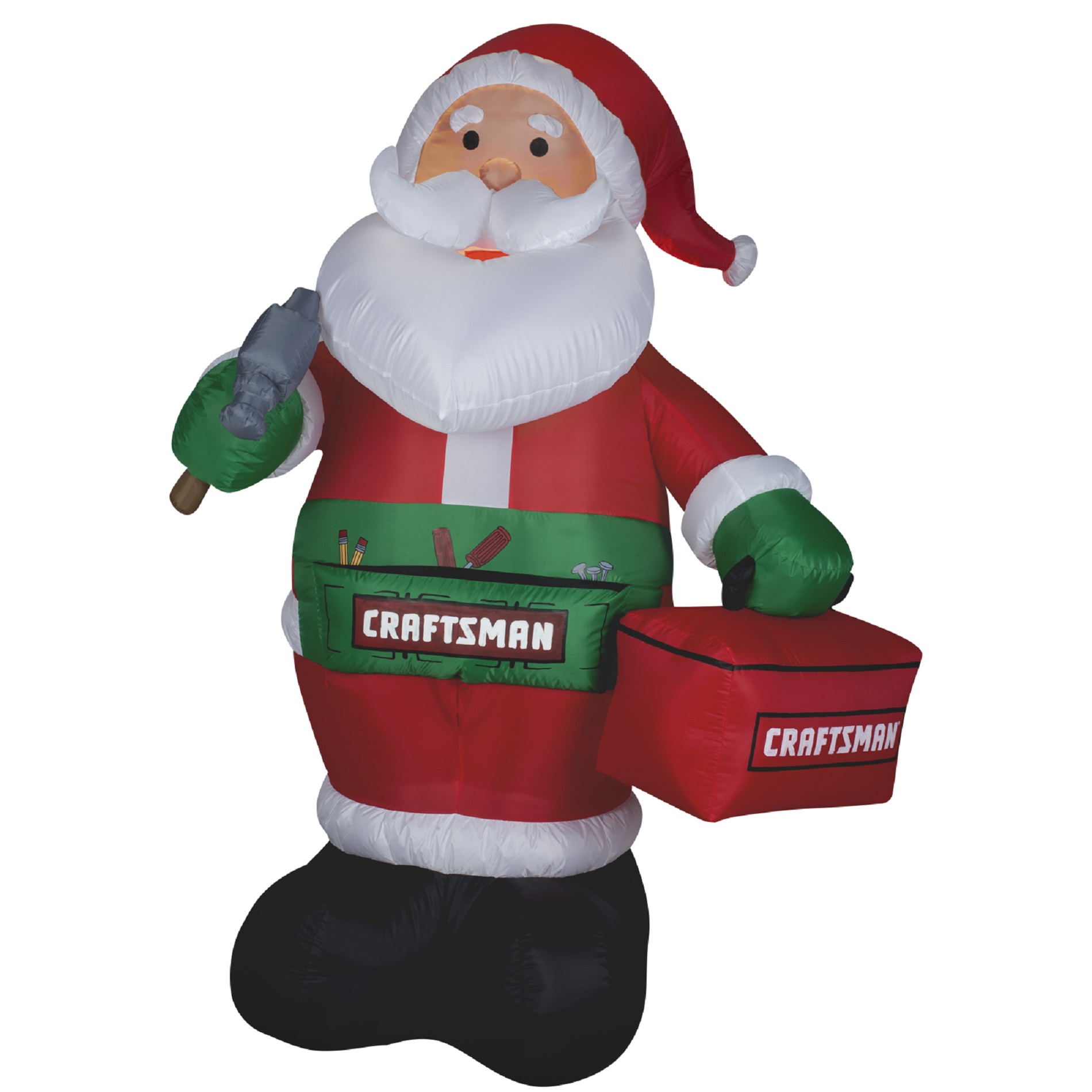 Craftsman Inflatable Santa with Toolbox Decoration