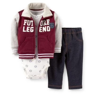 Carter's Newborn & Infant Boy's Bodysuit  Pants & Varsity Jacket
