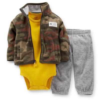 Carter's Newborn & Infant Boy's Bodysuit  Sweatpants & Fleece Jacket - Camo