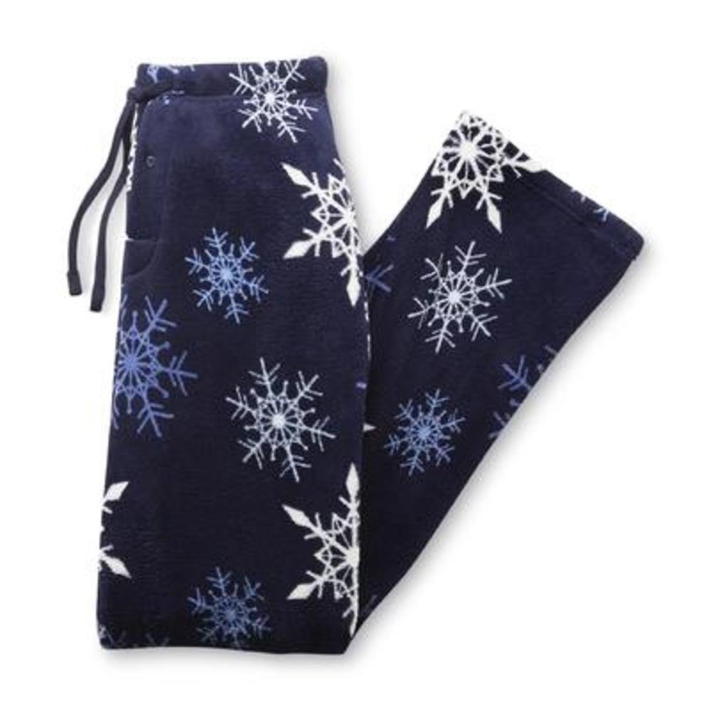 Men's Fleece Pajama Pants - Snowflakes