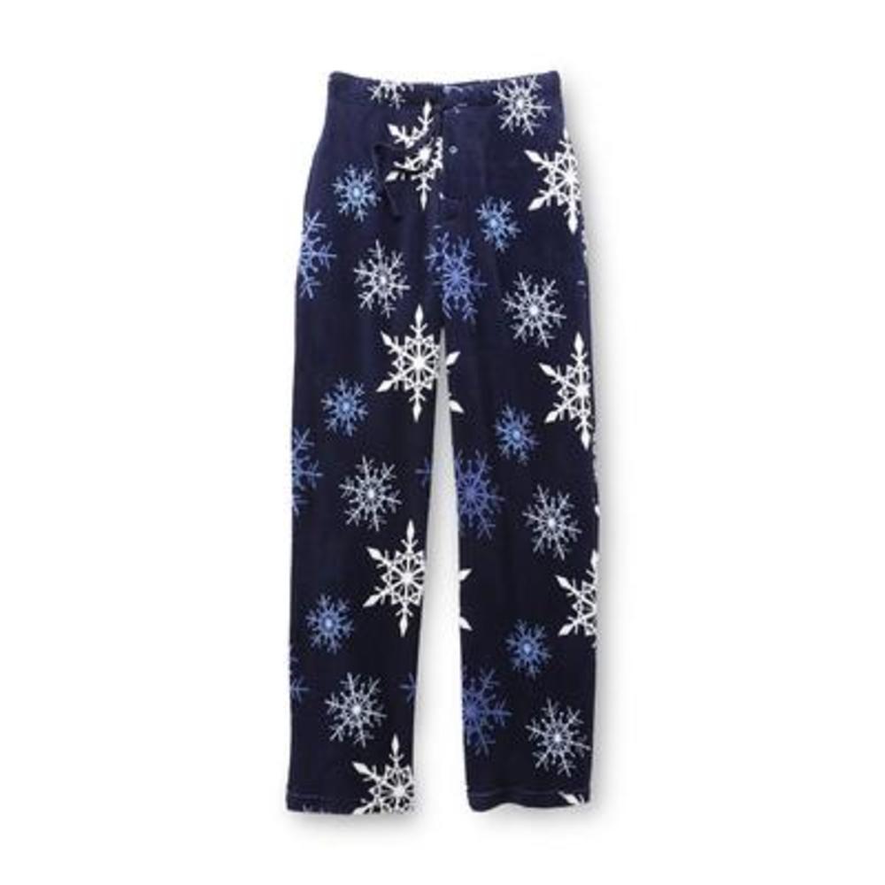 Men's Fleece Pajama Pants - Snowflakes