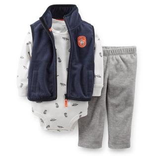 Carter's Newborn & Infant Boy's Bodysuit  Sweatpants & Fleece Vest - Raccoon