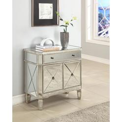 L Powell Powell Mirrored 1-Drawer, 2-Door Console