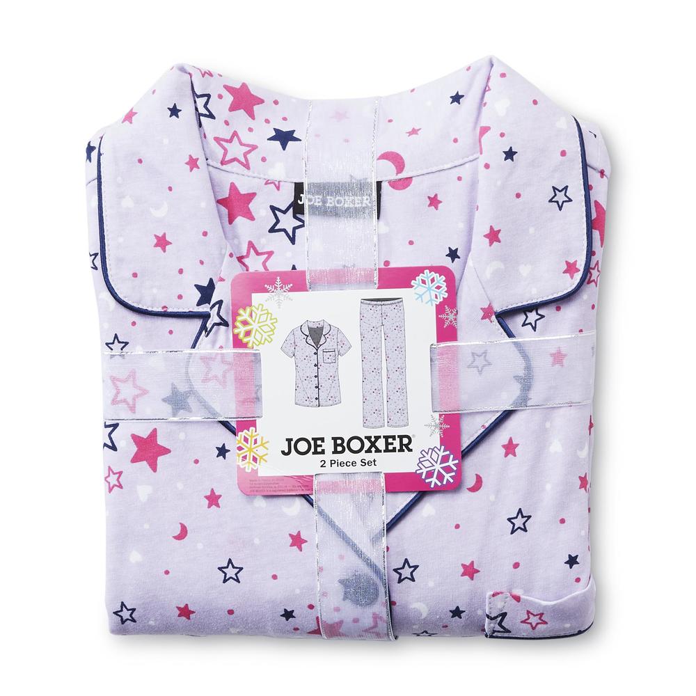 Joe Boxer Women's Short-Sleeve Knit Pajamas - Stars