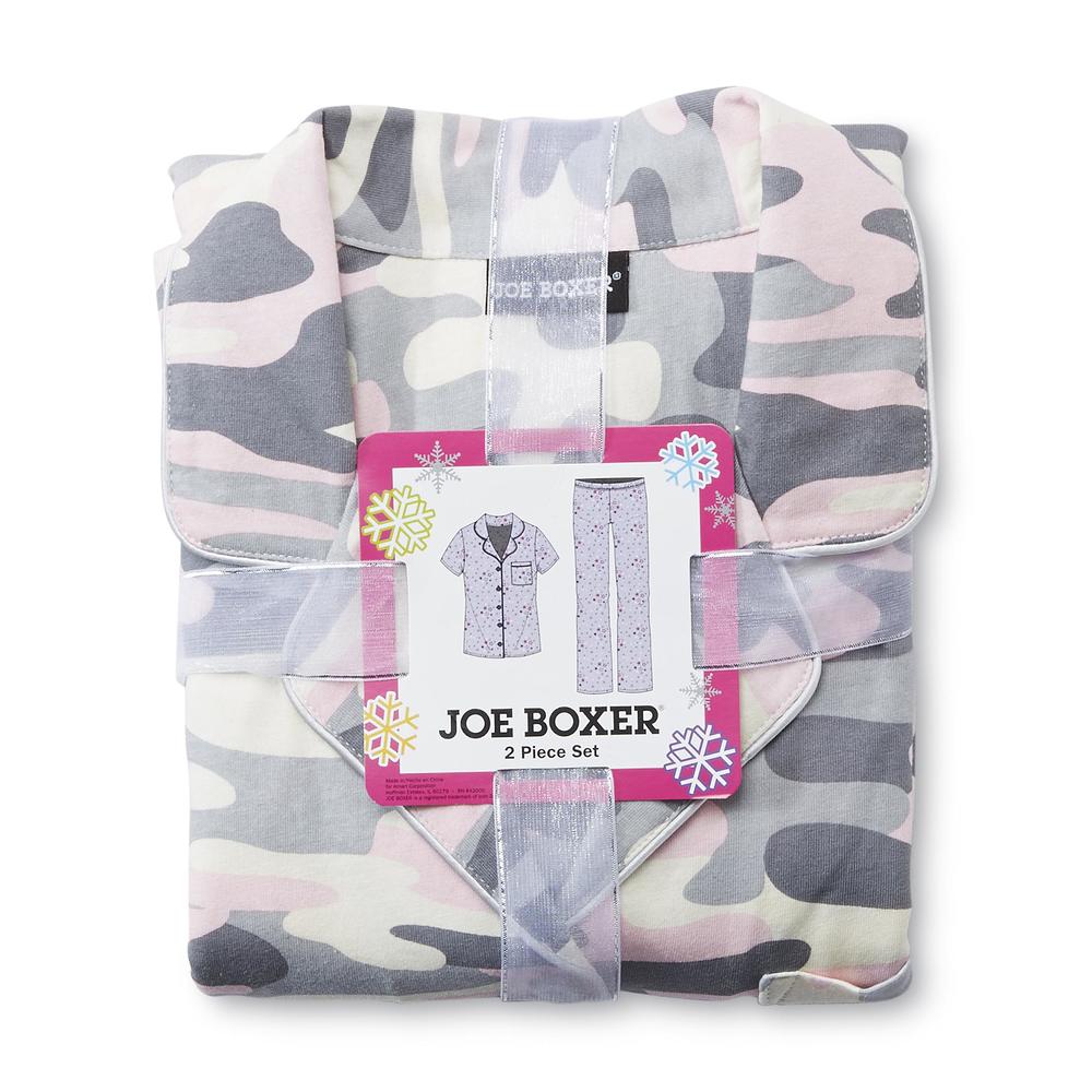 Joe Boxer Women's Short-Sleeve Knit Pajamas - Camo
