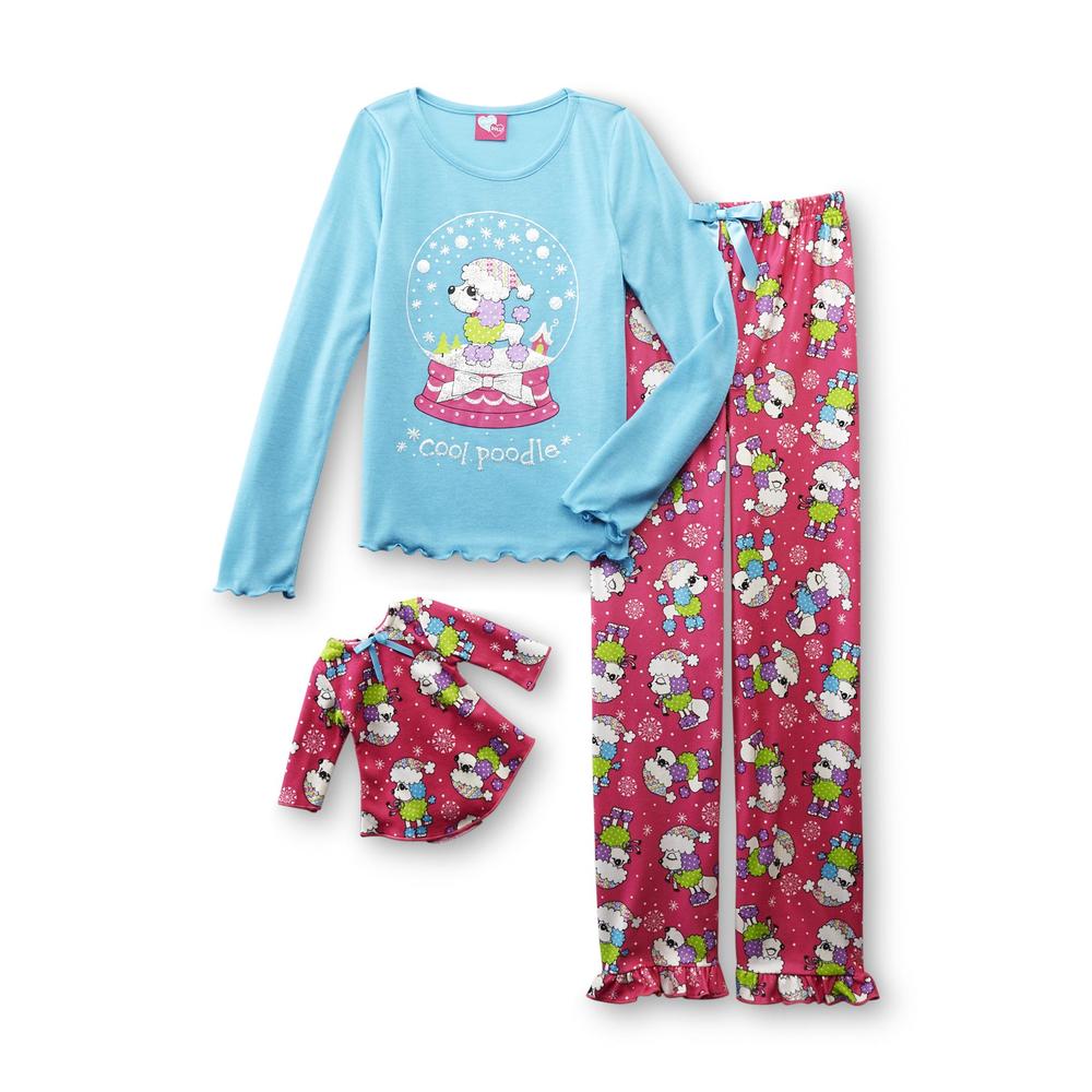 What A Doll Girl's Pajamas & Doll Outfit - Poodle