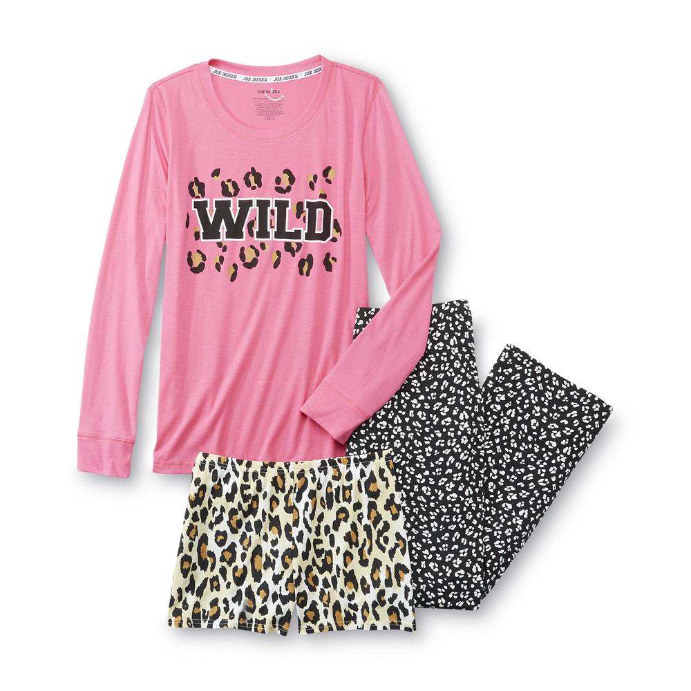 Joe Boxer Women's Pajama Shirt  Pants & Shorts -Wild & Leopard Print