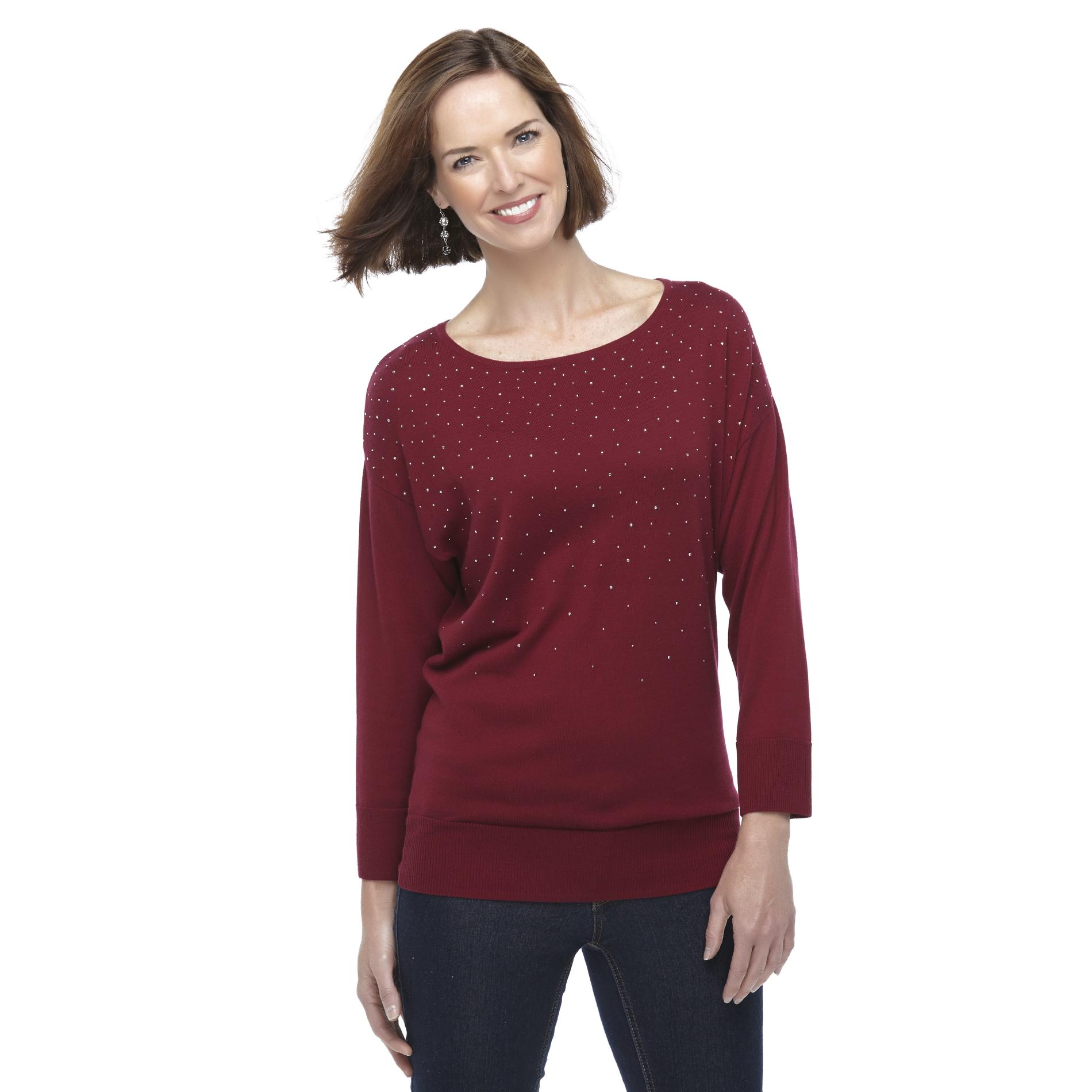 Jaclyn Smith Women's Embellished Sweater
