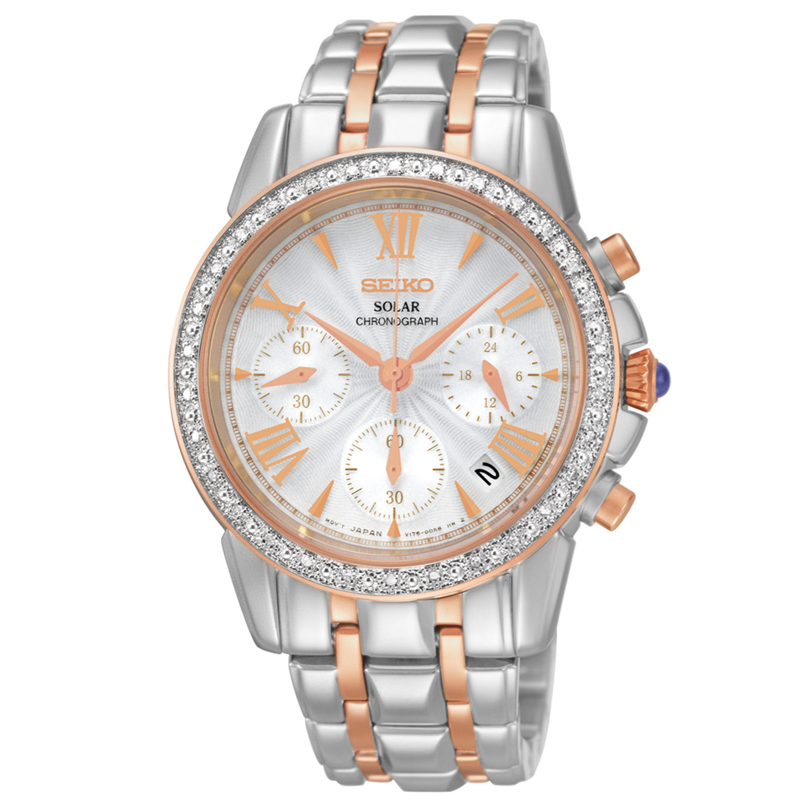 Seiko Ladies Le Grand Sport Stainless Steel Solar Chronograph Watch SSC880