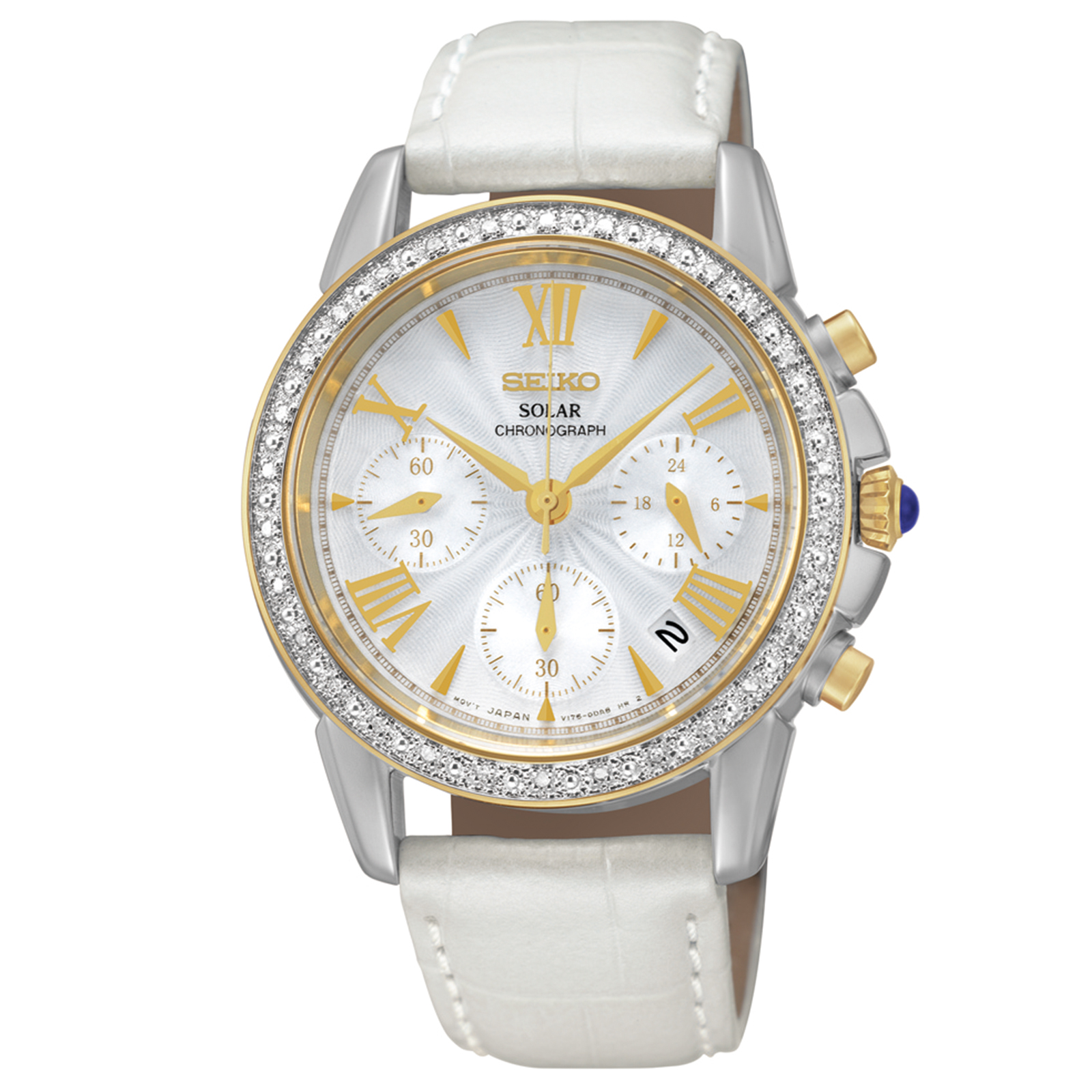 Seiko Ladies Le Grand Sport Two-Tone Stainless Steel Solar Chronograph Watch SSC878