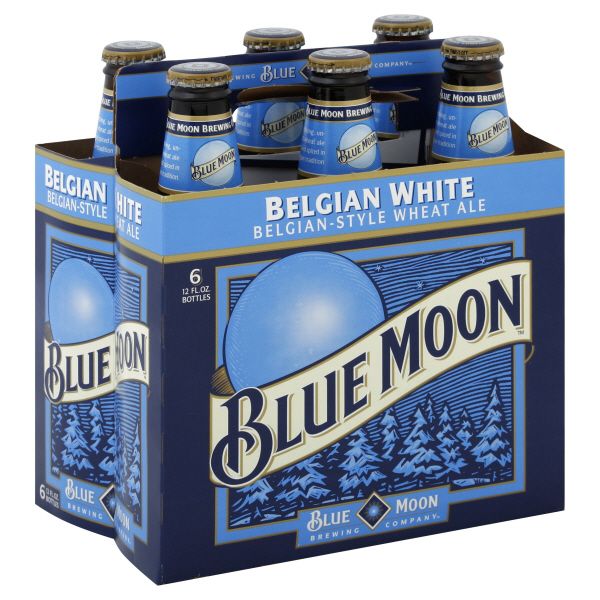Blue Moon Ale, Belgian-Style Wheat, Belgian White, 6 - 12 fl. oz. bottles