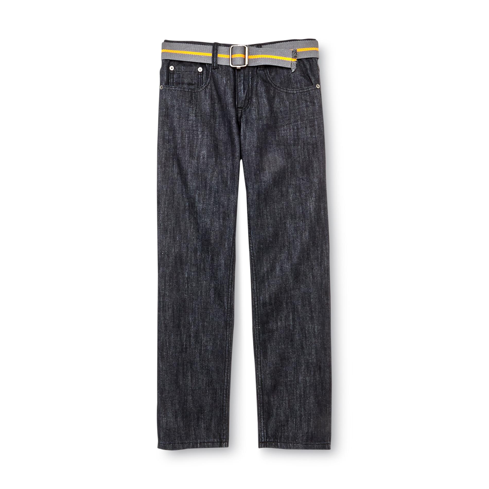 SK2 Boy's Straight Leg Jeans & Belt - Dark Wash