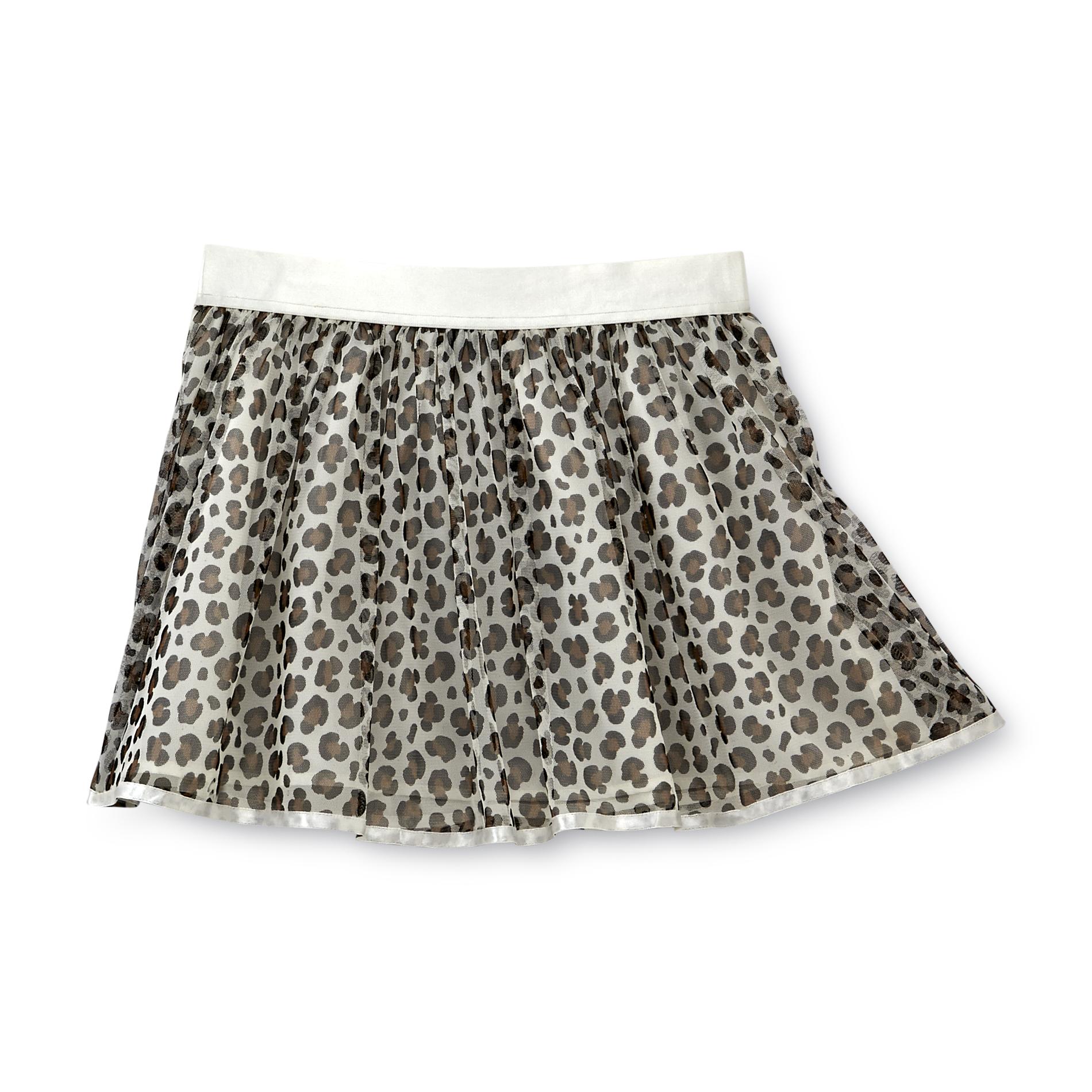 Basic Editions Girl's Skater Skirt - Leopard