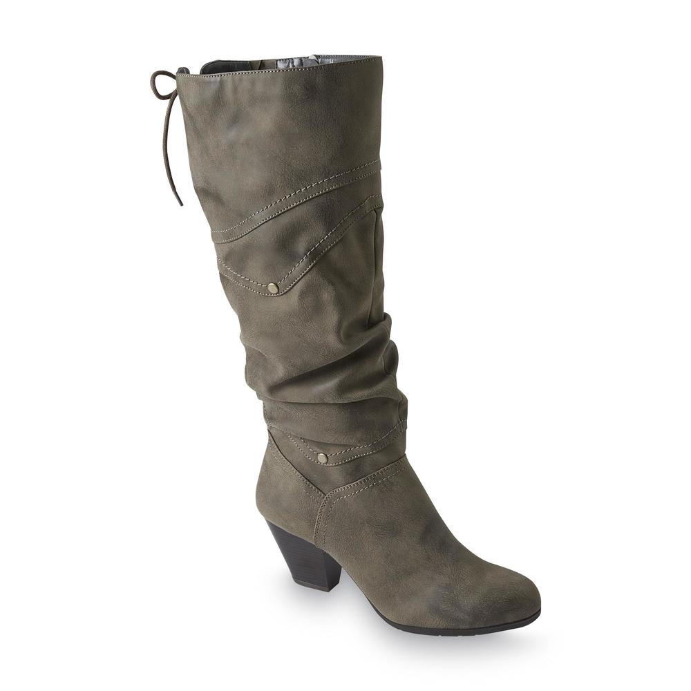 Bongo Women's Reese Taupe Medium and Wide  Extened Calf Boot