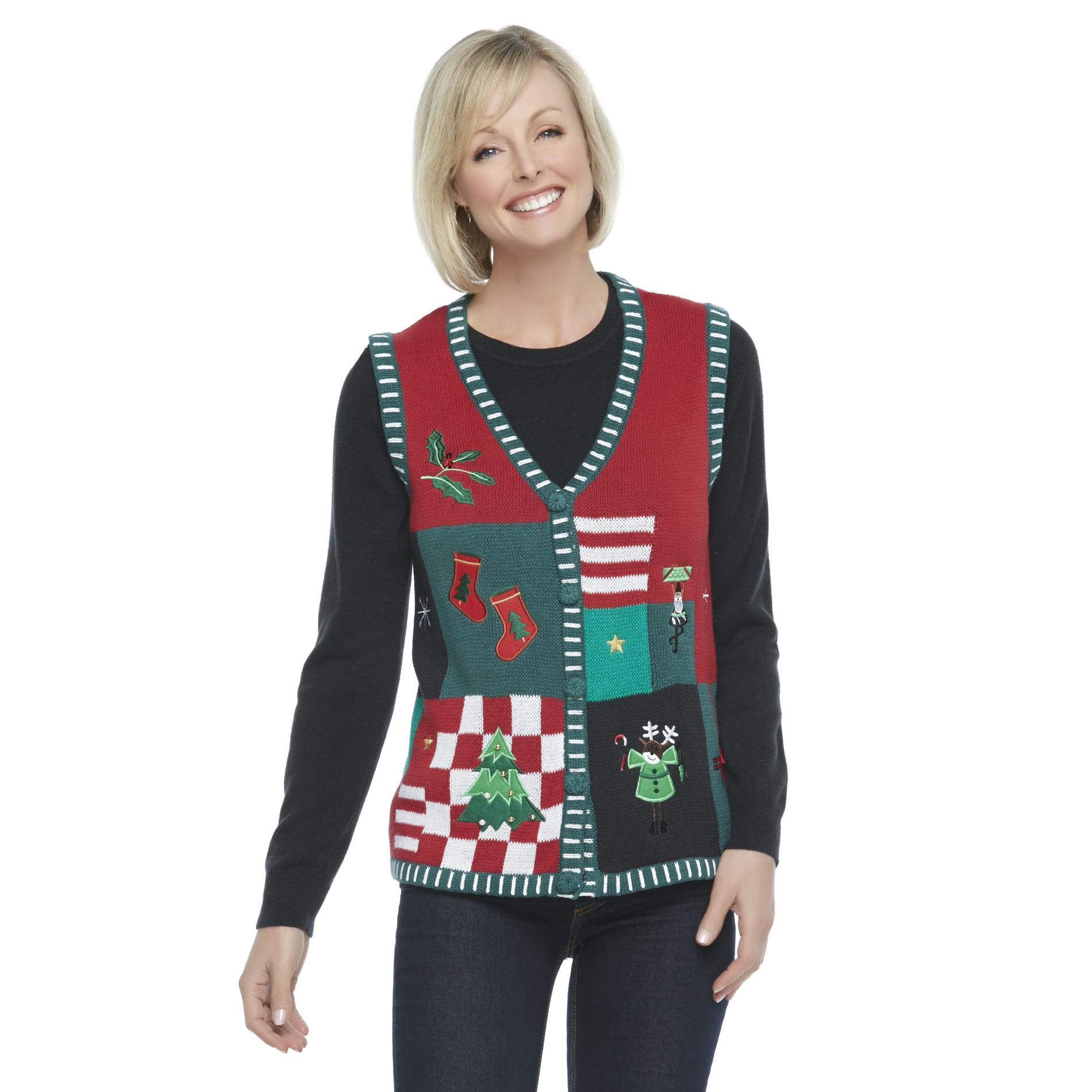 Holiday Editions Women's Sweater Vest - Christmas
