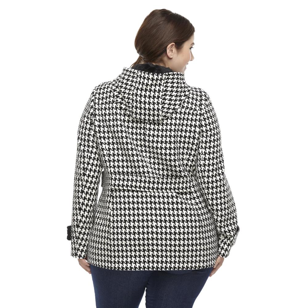 Covington Women's Plus Hooded Jacket - Houndstooth Check