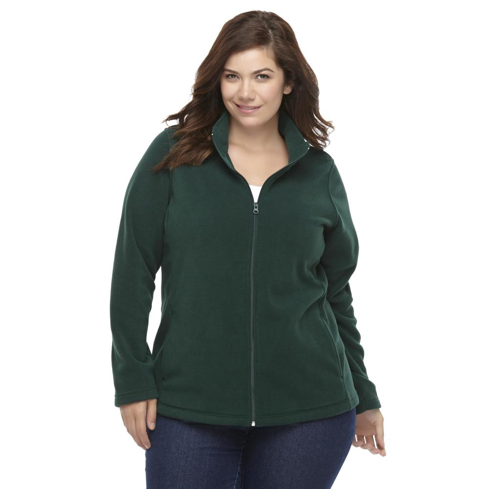 Basic Editions Women's Plus Fleece Zip Sweatshirt