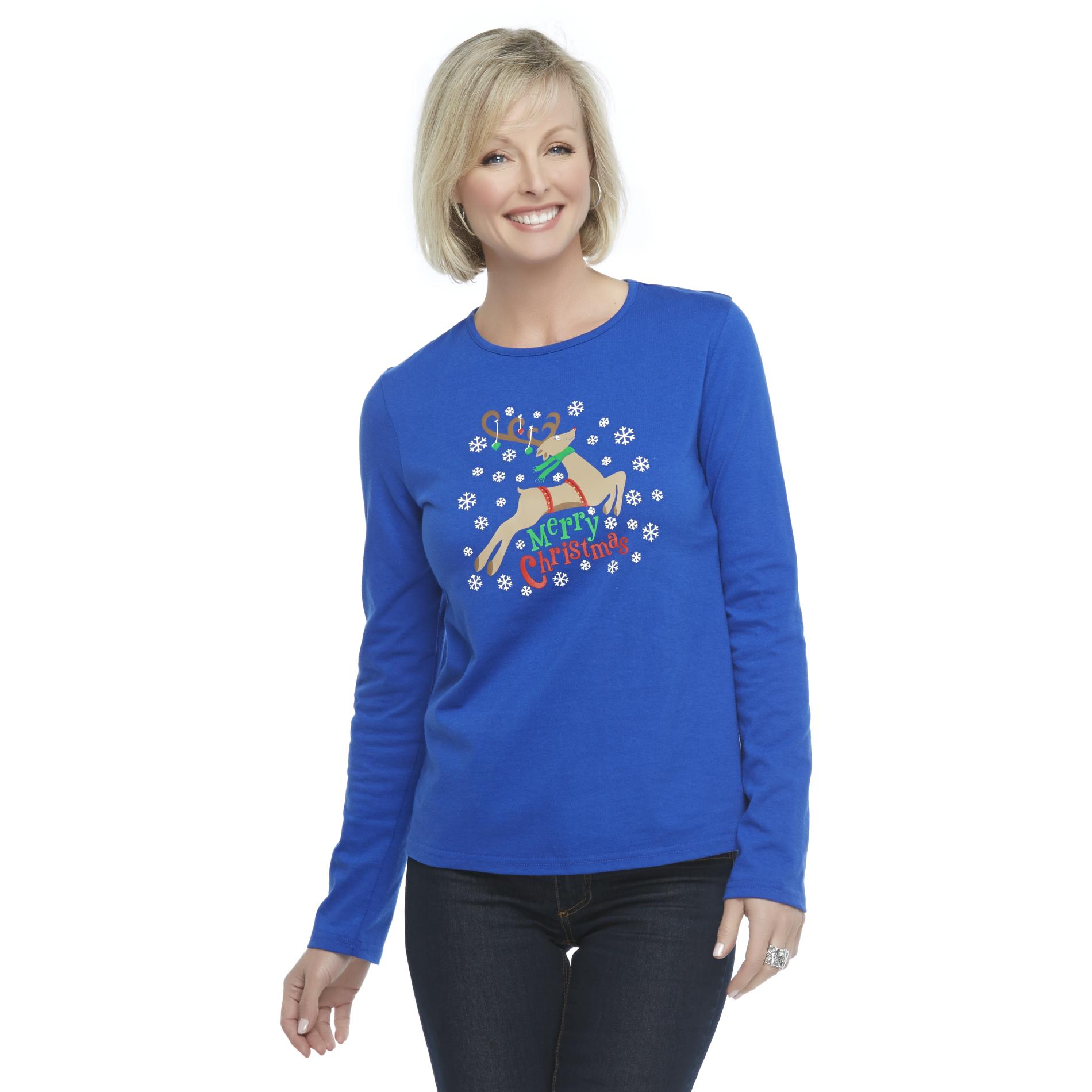 Holiday Editions Women's Graphic Top - Reindeer