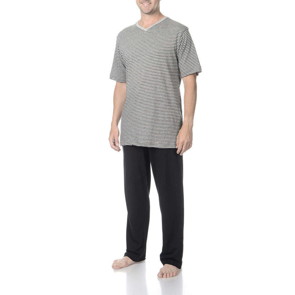 Hanes Men's 2 Piece Knit V-Neck Loungewear Set - Online Exclusive