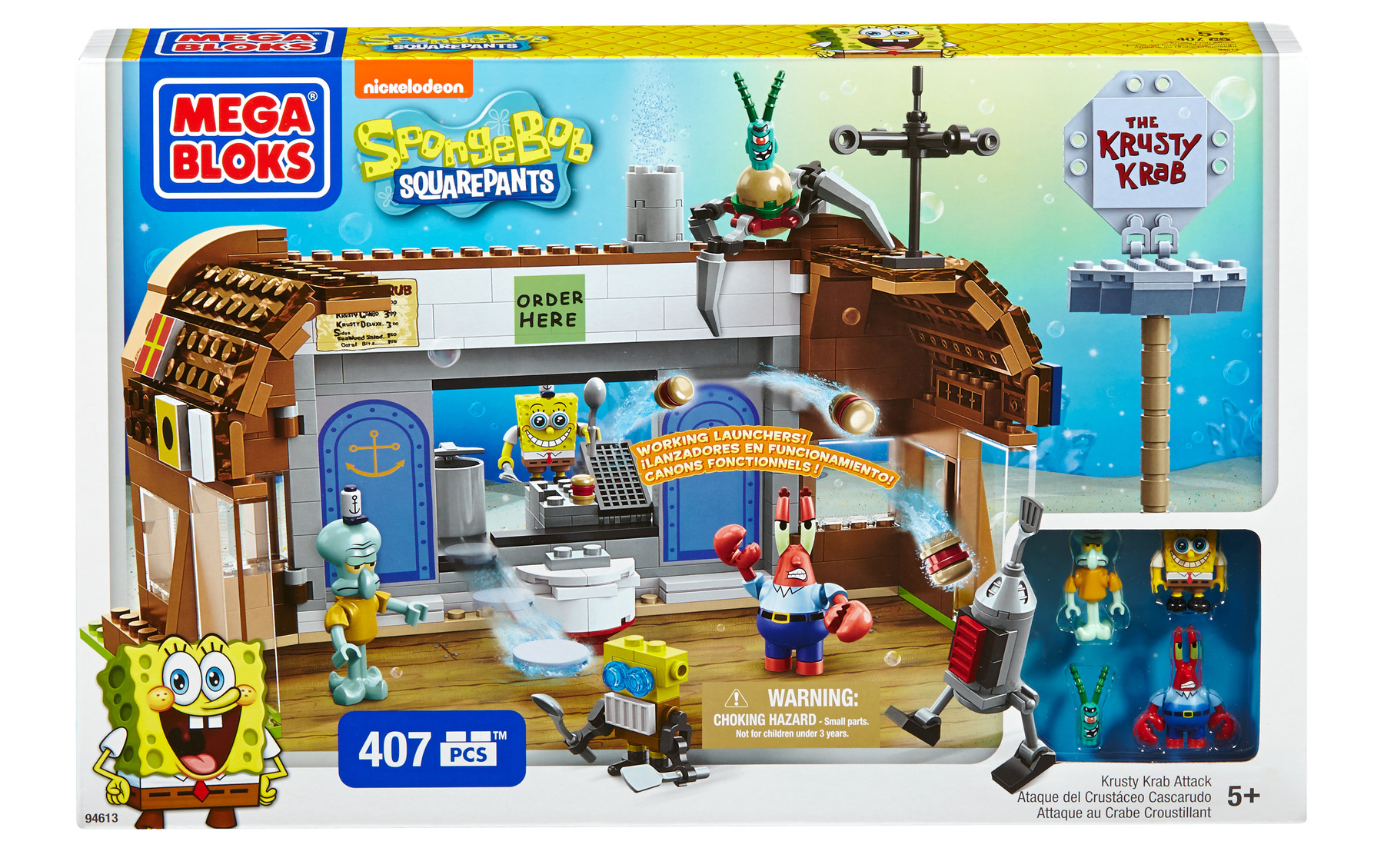 Mega Bloks SpongeBob SquarePants   Krusty Krab Attack Playset   Toys