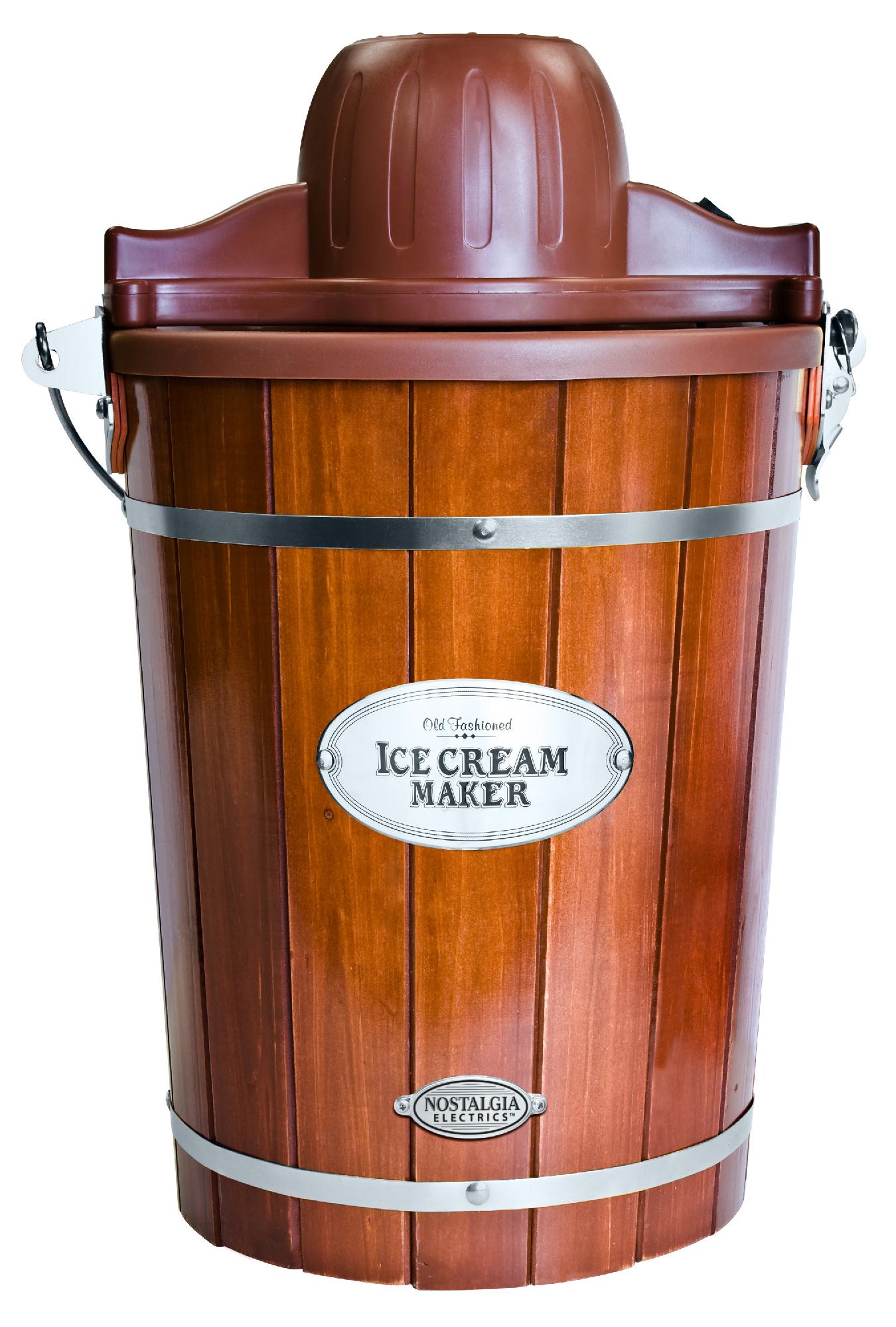 Nostalgia Electrics ICMP600WD  Vintage Collection Old Fashioned 6 Quart Wood Bucket Ice Cream Maker
