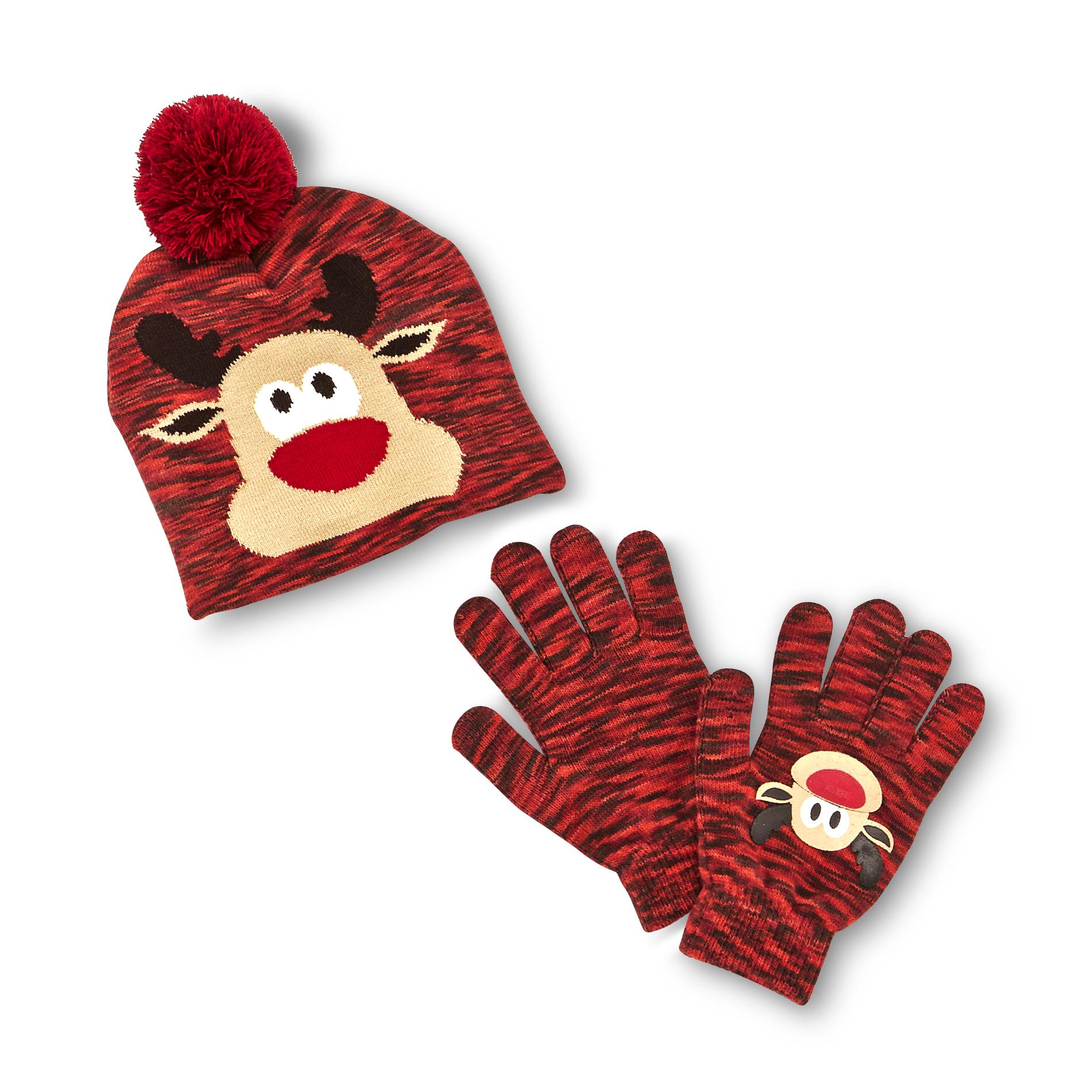 Joe Boxer Junior's Winter Hat & Gloves - Reindeer