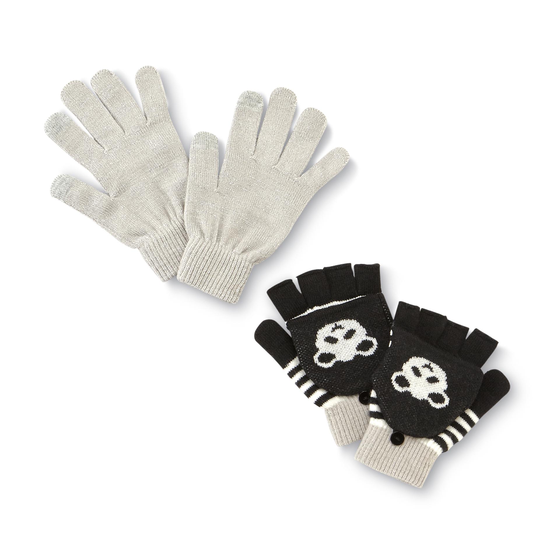 Joe Boxer Junior's Pairs Stretch Knit Texting Gloves - Panda