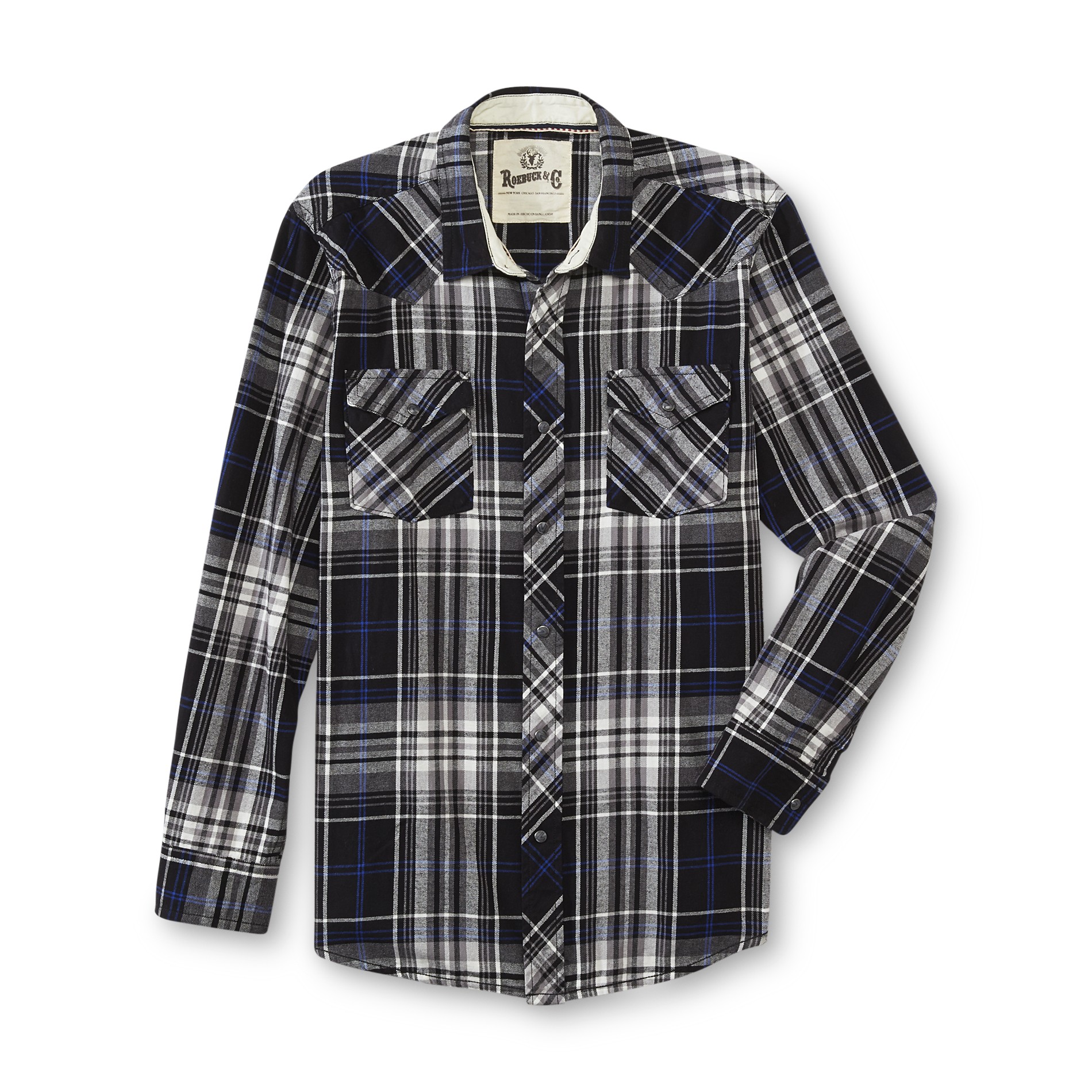 Roebuck & Co. Young Men's Long-Sleeve Woven Shirt - Plaid
