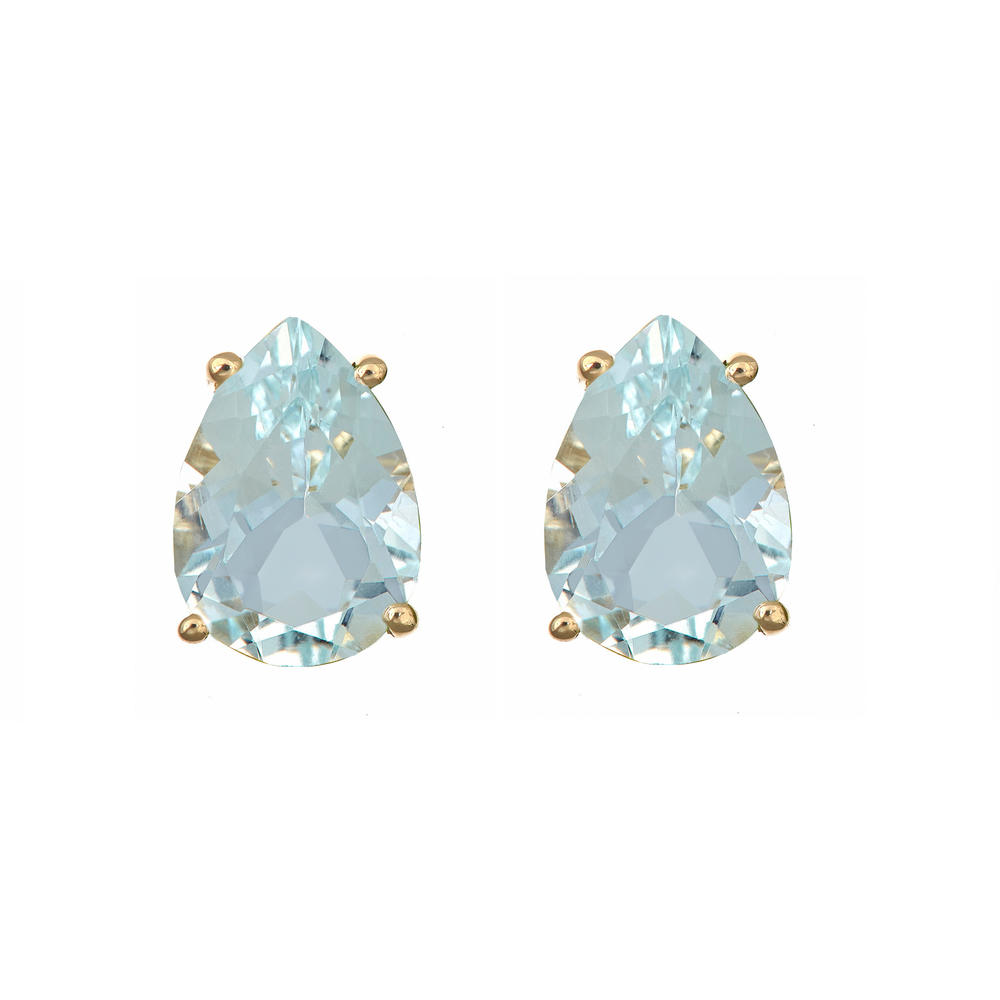 14K yellow gold 10x7mm pear shaped exotic gemstone studs
