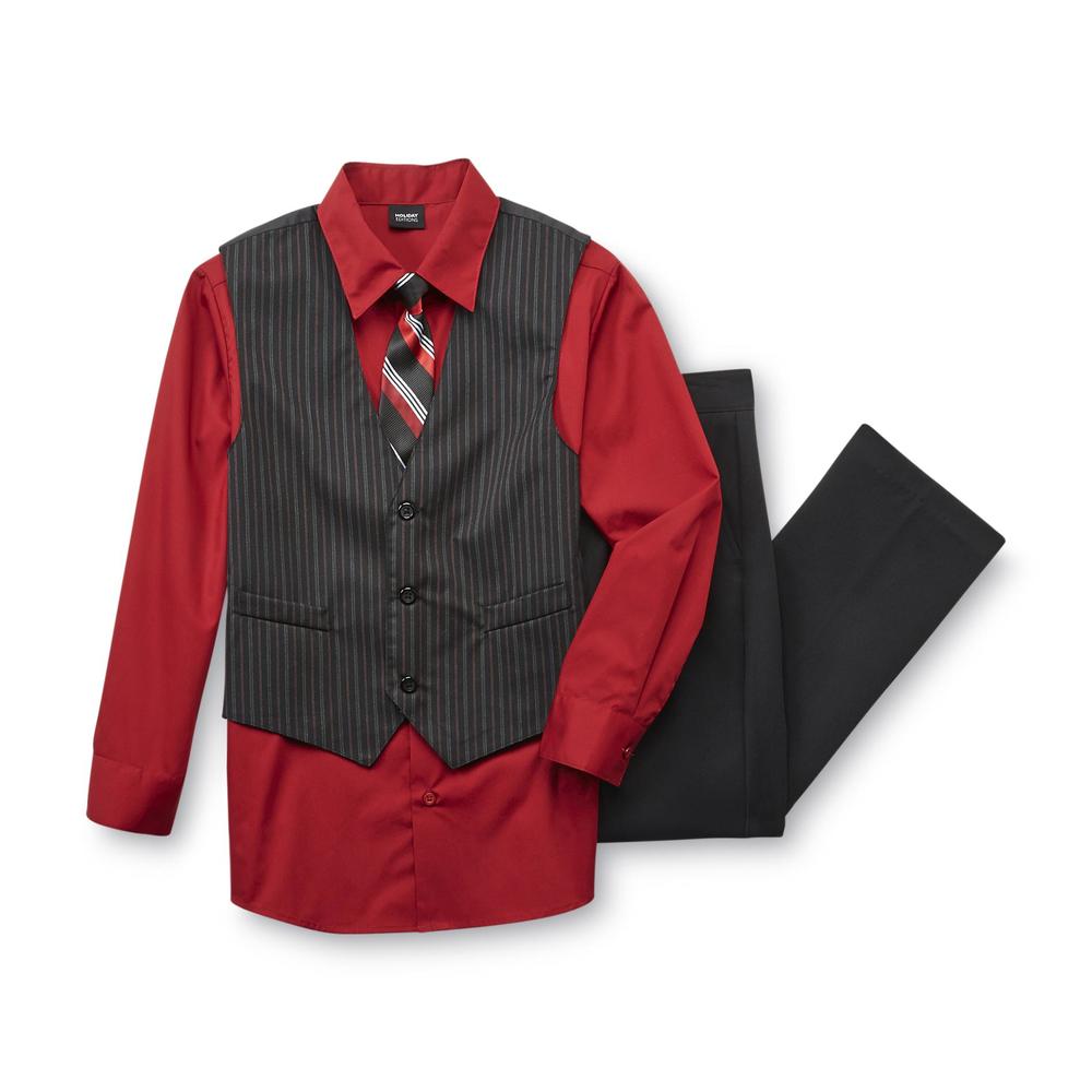 Holiday Editions Boy's 4-Piece Suit - Pinstriped